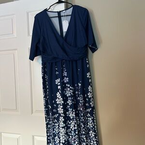 Elegant Navy Floral Dress